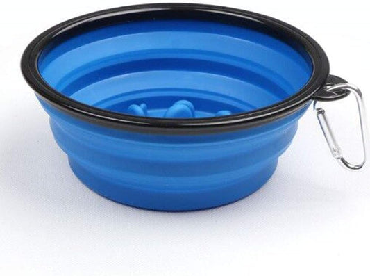 Travel Portable Dog, Cat Food & Water Bowl,Collapsible Travel Pet Bowl, Slow Feed Dog Puppy Small Bowl